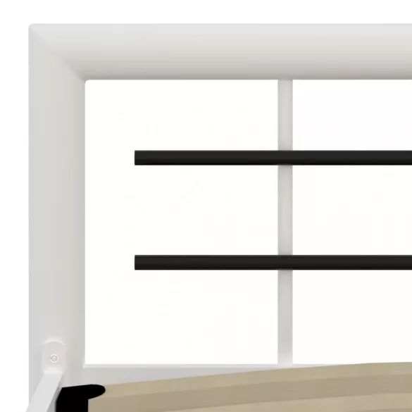 fehér és fekete fém ágykeret 160 x 200 cm