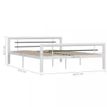 fehér és fekete fém ágykeret 160 x 200 cm