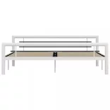 fehér és fekete fém ágykeret 180 x 200 cm