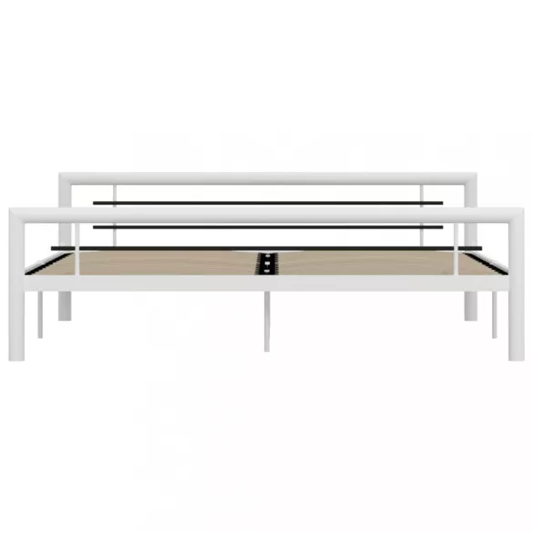 fehér és fekete fém ágykeret 180 x 200 cm