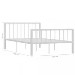 fehér fém ágykeret 120 x 200 cm