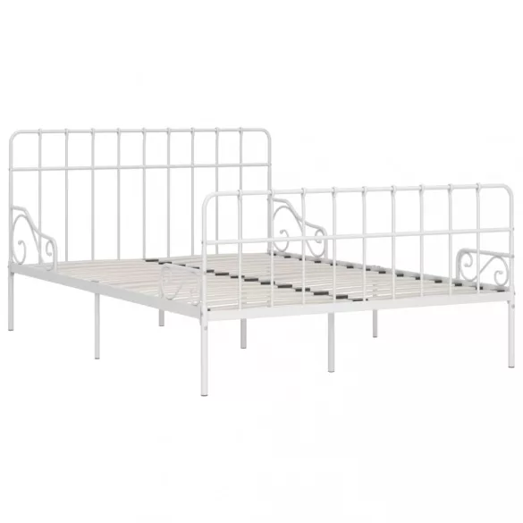 fehér fém ágykeret lécezett ágyráccsal 120 x 200 cm