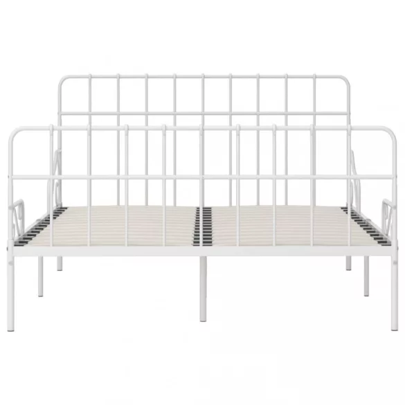 fehér fém ágykeret lécezett ágyráccsal 120 x 200 cm