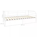 fehér fém kanapéágy-keret 90 x 200 cm