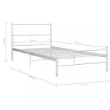 fehér fém ágykeret 90 x 200 cm