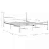 fehér fém ágykeret 140 x 200 cm
