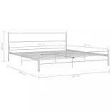 fehér fém ágykeret 160 x 200 cm