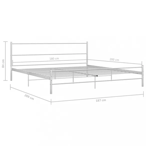 fehér fém ágykeret 180 x 200 cm