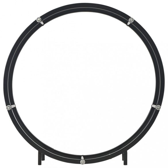 fekete acél tűzifatároló 70 x 20 x 70 cm