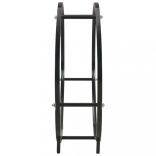 fekete acél tűzifatároló 70 x 20 x 70 cm