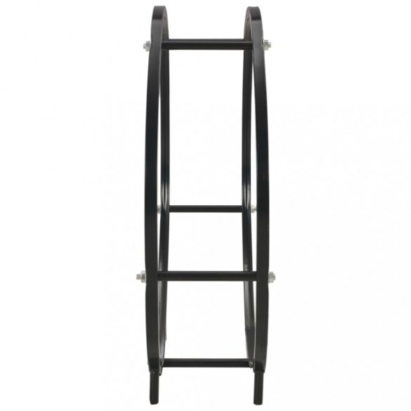 fekete acél tűzifatároló 70 x 20 x 70 cm