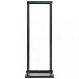 fekete acél tűzifatároló alappal 37 x 37 x 113 cm