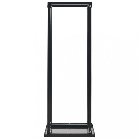 fekete acél tűzifatároló alappal 37 x 37 x 113 cm