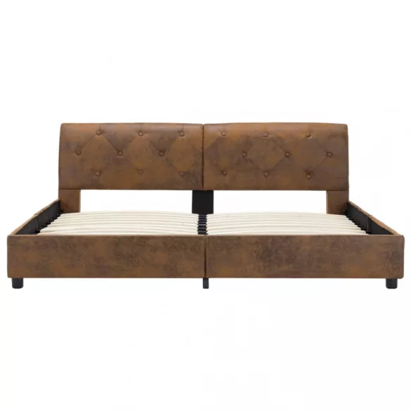 barna művelúr ágykeret 160 x 200 cm