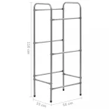 ezüst acél tárolópolc 3 ládához 50 x 33 x 116 cm