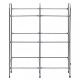 ezüstszínű acél tárolópolc 6 ládához 96 x 33 x 116 cm