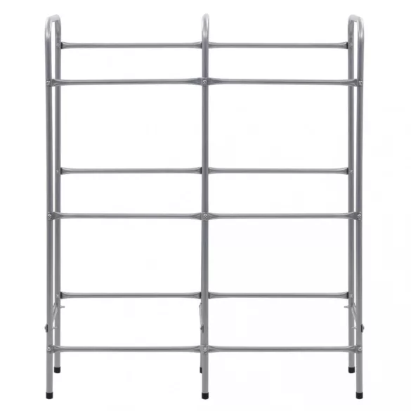 ezüstszínű acél tárolópolc 6 ládához 96 x 33 x 116 cm