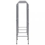 ezüstszínű acél tárolópolc 9 ládához 145 x 33 x 116 cm