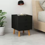 2 darab fekete tömör fenyőfa éjjeliszekrény  40 x 30 x 50 cm