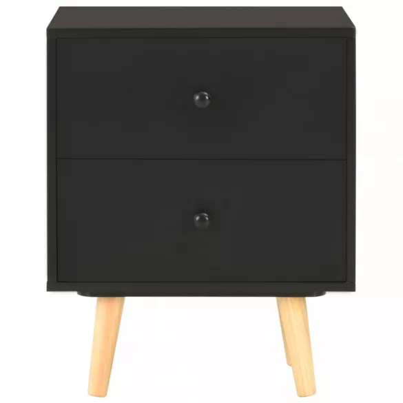 2 darab fekete tömör fenyőfa éjjeliszekrény  40 x 30 x 50 cm