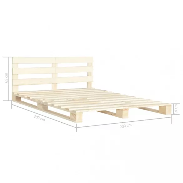 tömör fenyőfa raklap ágykeret 200 x 200 cm