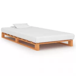 barna tömör fenyőfa raklap ágykeret 100 x 200 cm