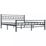 fekete acél ágykeret 140 x 200 cm
