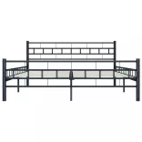 fekete acél ágykeret 140 x 200 cm