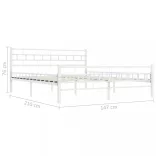 fehér fém ágykeret 140 x 200 cm