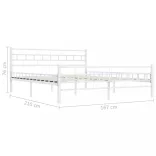 fehér fém ágykeret 160 x 200 cm