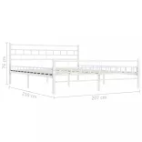 fehér fém ágykeret 200 x 200 cm