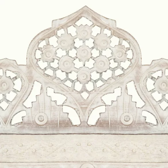 3-paneles fehér mangófa kézzel faragott térelválasztó 120x165cm