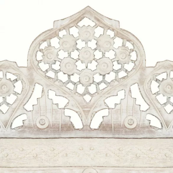 5-paneles fehér mangófa kézzel faragott térelválasztó 200x165cm