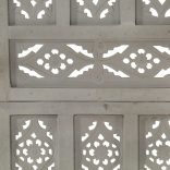 4-paneles szürke mangófa faragott térelválasztó 160 x 165 cm