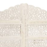 4-paneles fehér mangófa kézzel faragott térelválasztó 160x165cm