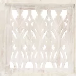 3-paneles fehér mangófa kézzel faragott térelválasztó 120x165cm