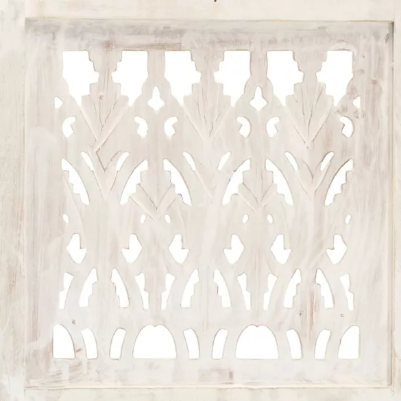 3-paneles fehér mangófa kézzel faragott térelválasztó 120x165cm