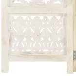 3-paneles fehér mangófa kézzel faragott térelválasztó 120x165cm