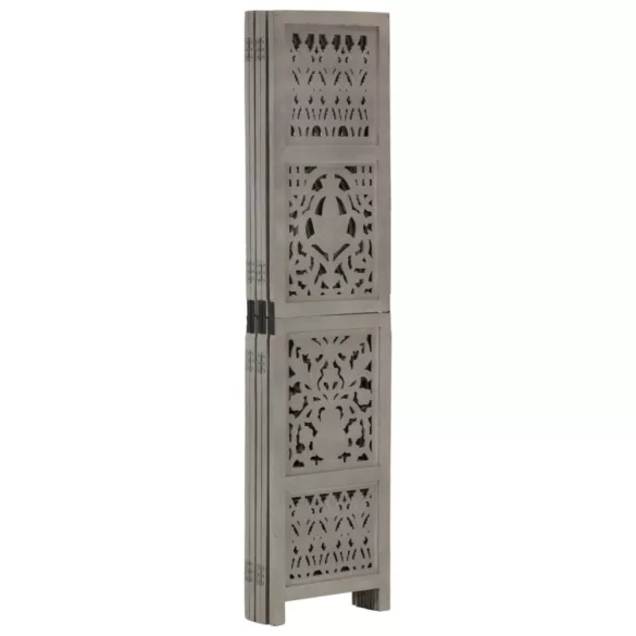 5-paneles szürke kézzel faragott térelválasztó 200 x 165 cm