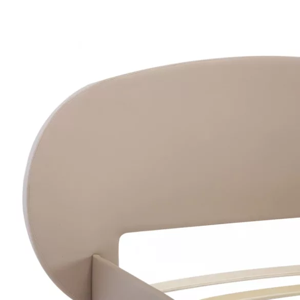 cappuccino színű műbőr ágykeret 100 x 200 cm