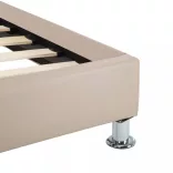 cappuccino színű műbőr ágykeret 100 x 200 cm