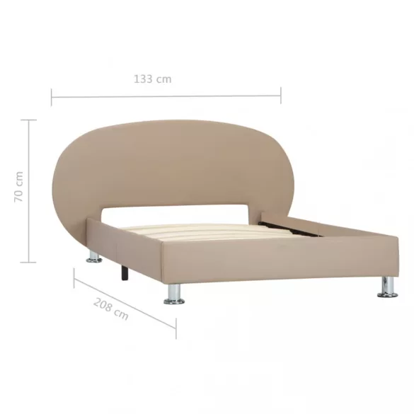 cappuccino színű műbőr ágykeret 100 x 200 cm
