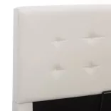 fehér műbőr ágykeret hidraulikus ágyneműtartóval 100 x 200 cm