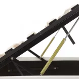 fehér műbőr ágykeret hidraulikus ágyneműtartóval 180 x 200 cm