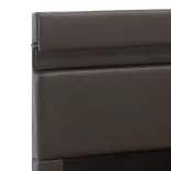 szürke műbőr LED-es hidraulikus ágykeret 100 x 200 cm