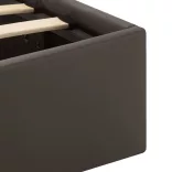 szürke műbőr LED-es hidraulikus ágykeret 100 x 200 cm