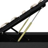 sötétszürke szövet ágykeret hidraulikus tárolóval 100 x 200 cm