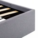 világosszürke szövet ágykeret hidraulikus tárolóval 90 x 200 cm