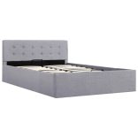 világosszürke szövet ágykeret hidraulikus tárolóval 120x200 cm