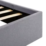 világosszürke szövet ágykeret hidraulikus tárolóval 140x200 cm